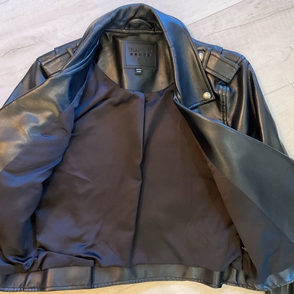 BlankNYC Black Vegan Leather Moto Biker Jacket - Picture 4 of 7